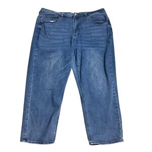S.O.N.G. Women's Plus‎ Size 22 Blue Classic High Rise Mom Jeans